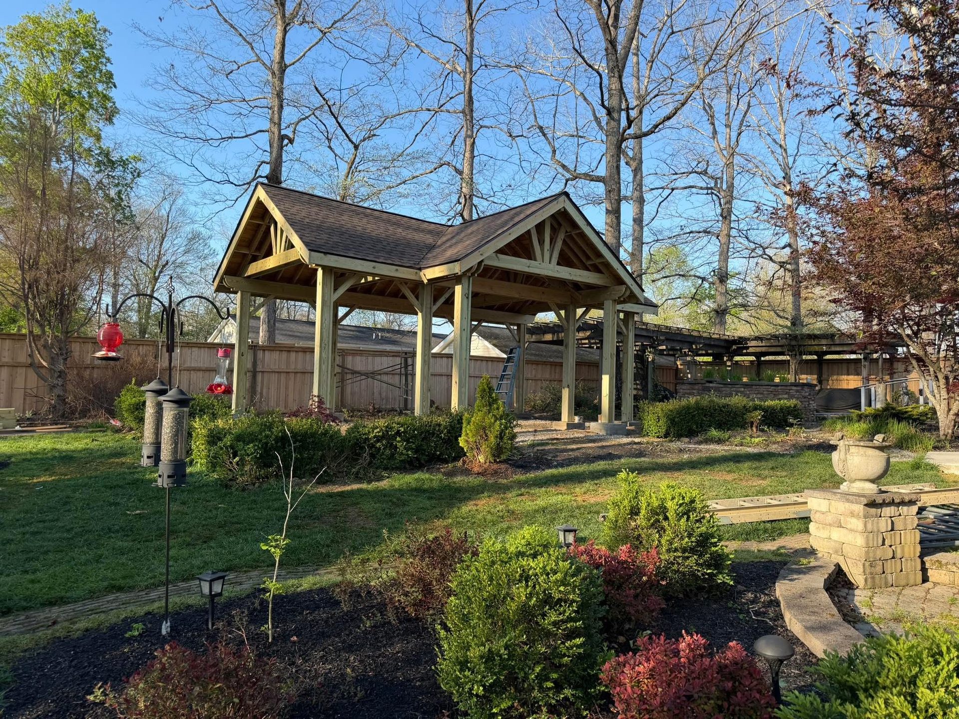 Timber-frame outdoor pavilion built by Adams Construction LLC in Corbin, Kentucky